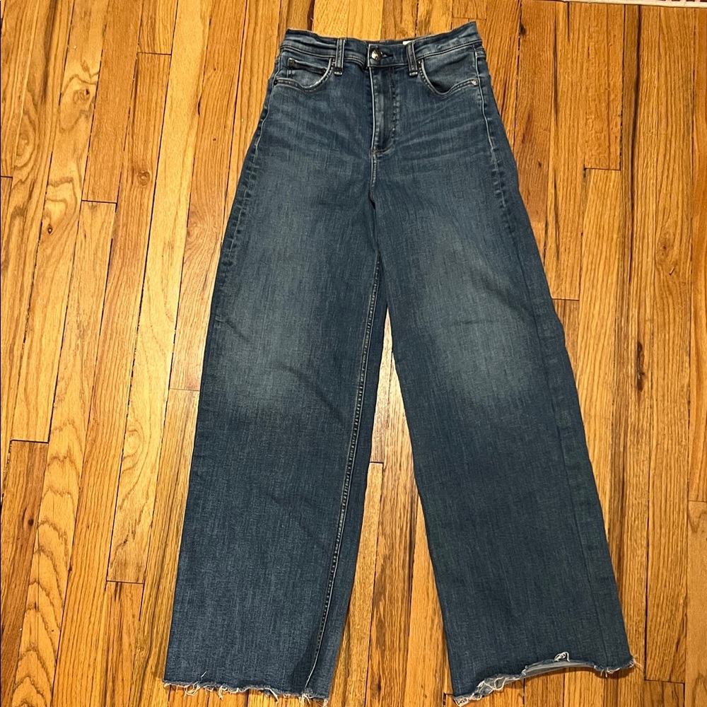 Rag & Bone Sofie High-Rise Full Length Ultra Wide Jeans, Sz 26